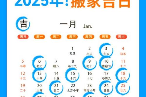 2025年7月份搬家入宅黄道吉日(2025年1月适合搬家的日子)