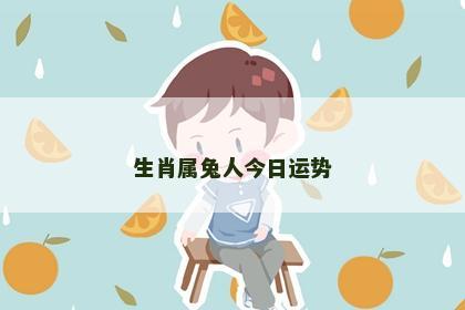 生肖属兔人今日运势
