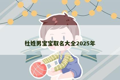 杜姓男宝宝取名大全2025年