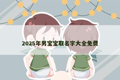 2025年男宝宝取名字大全免费