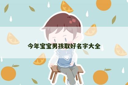 今年宝宝男孩取好名字大全