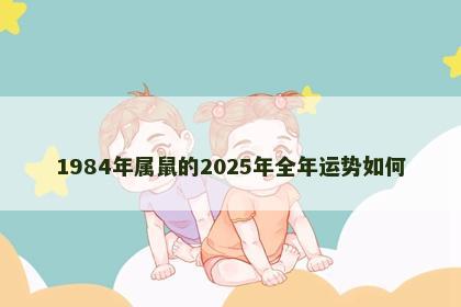 1984年属鼠的2025年全年运势如何