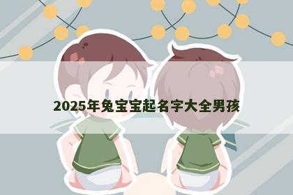 2025年兔宝宝起名字大全男孩