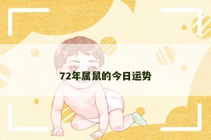 72年属鼠的今日运势