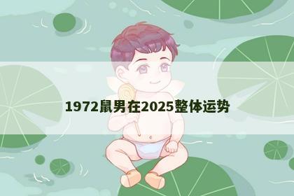 1972鼠男在2025整体运势