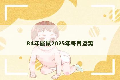 84年属鼠2025年每月运势