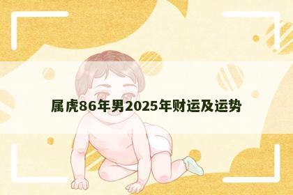 属虎86年男2025年财运及运势