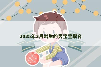 2025年2月出生的男宝宝取名