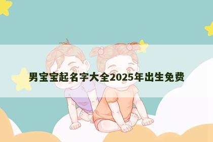 男宝宝起名字大全2025年出生免费