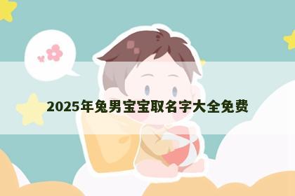 2025年兔男宝宝取名字大全免费