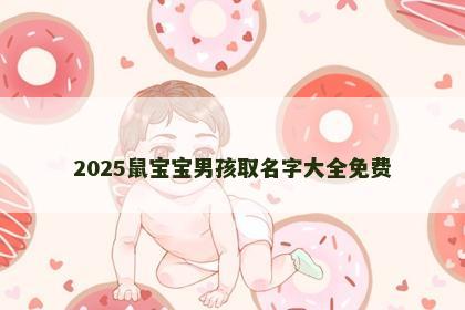2025鼠宝宝男孩取名字大全免费