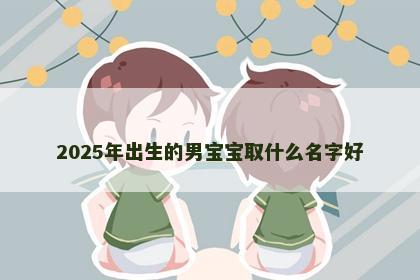 2025年出生的男宝宝取什么名字好