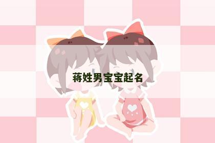 蒋姓男宝宝起名
