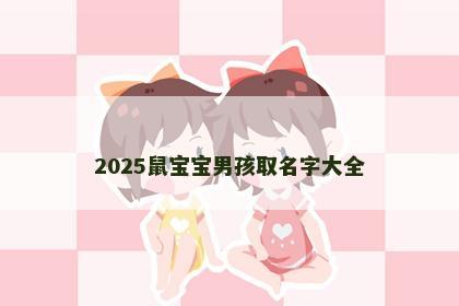 2025鼠宝宝男孩取名字大全